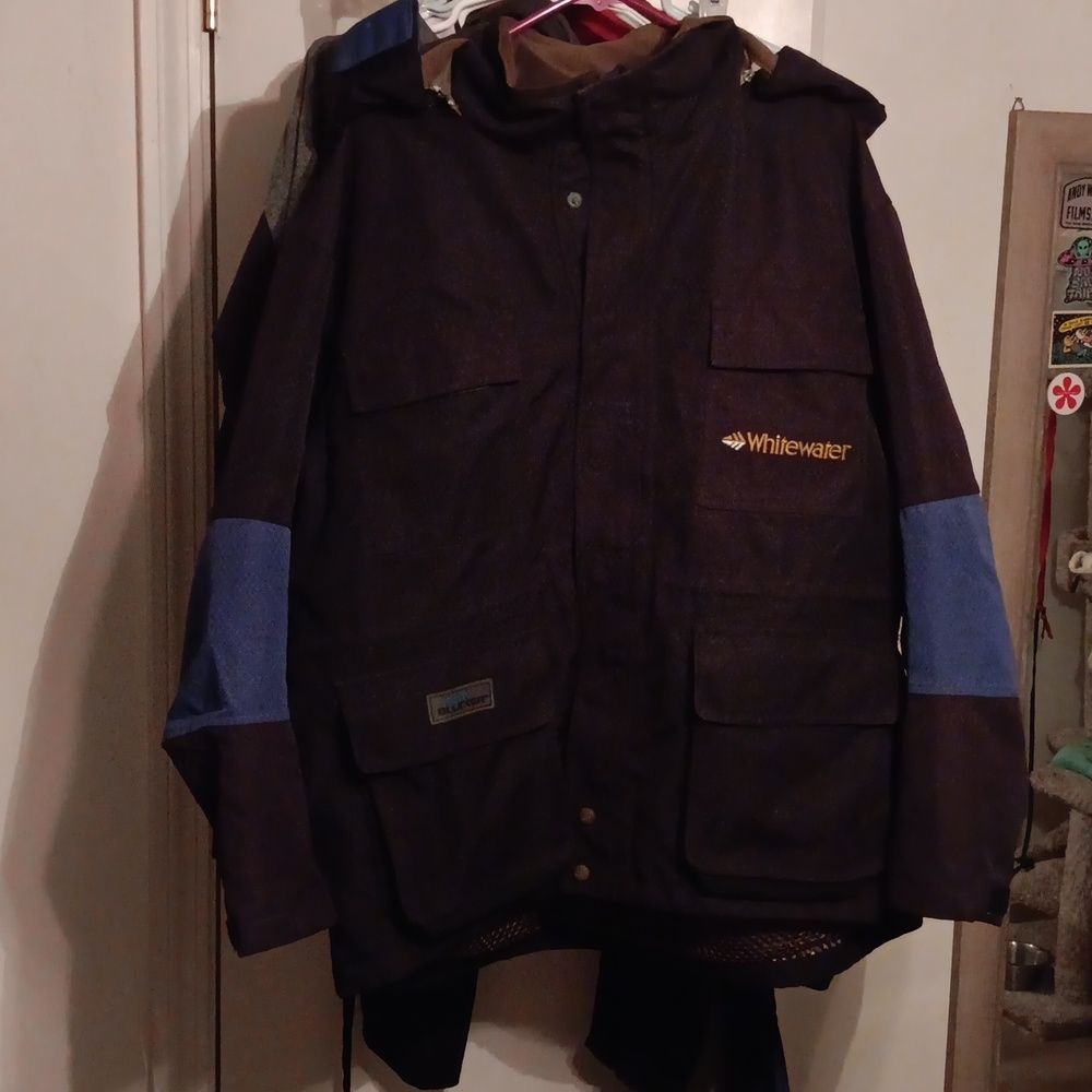 Whitewater Hunting Apparel Rain Blocker Jacket and Overalls fishing suit size XL